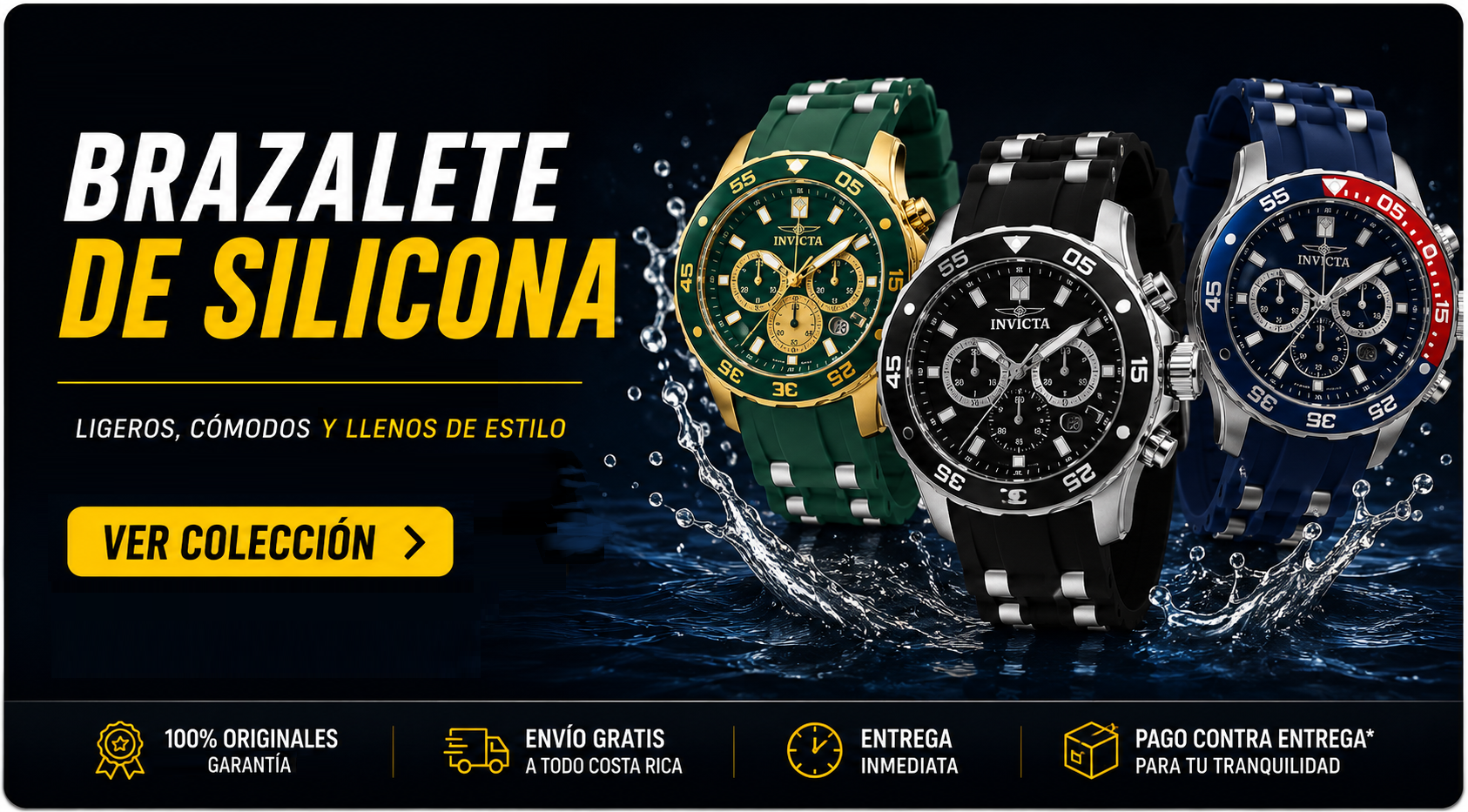 Relojes Invicta con brazalete de silicona